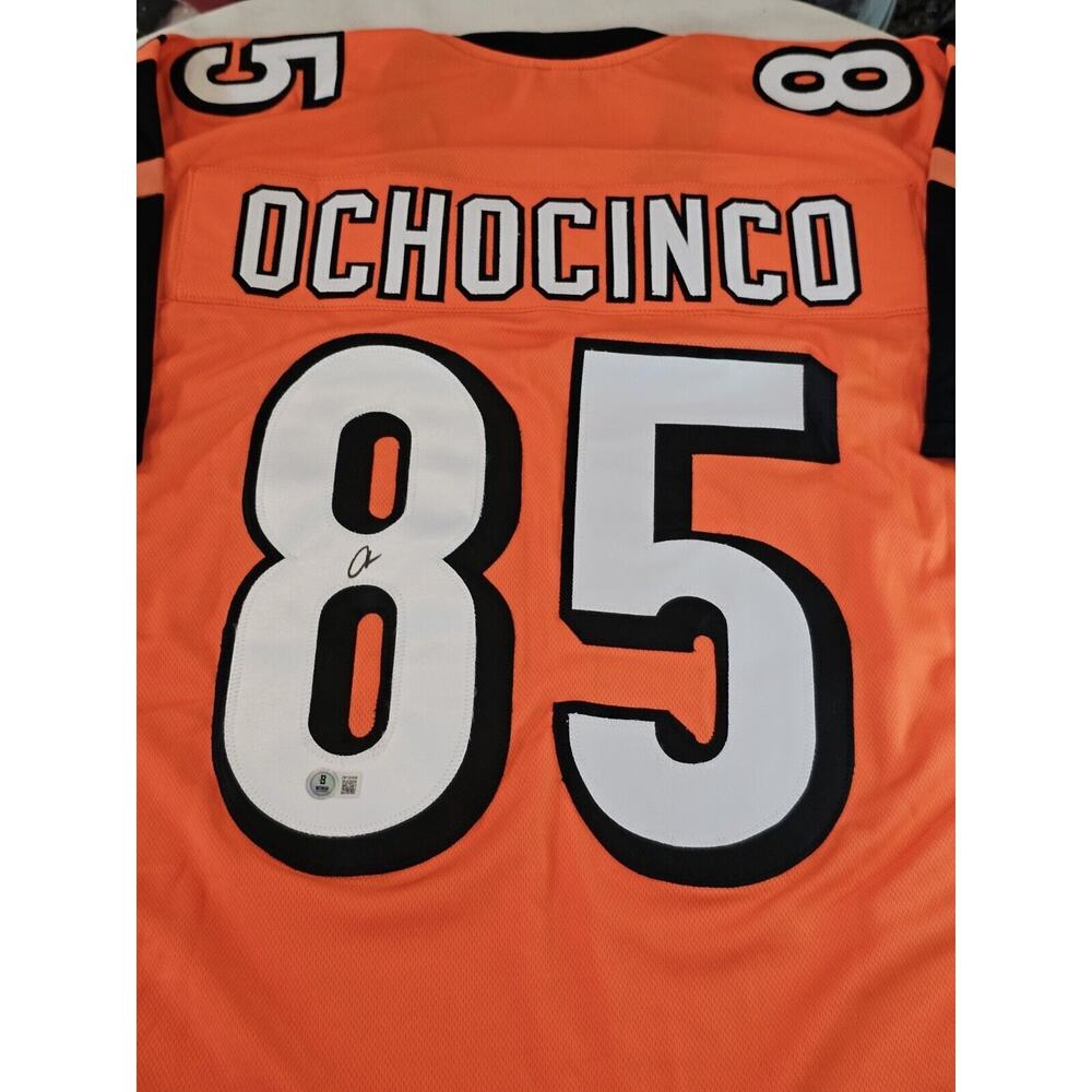 Chad Ochocinco Johnson Autographed/Signed Jersey Beckett Orange Custom Jersey